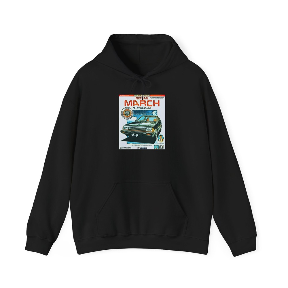 Nissan Retro Car Art Graphic Print LS Crew Unisex Heavy Blend™ Hooded Sweatshirt