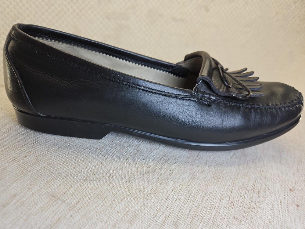 Salvatore Ferragamo Black Loafers With Bow And Kiltie Mens 9 D Slightly Loved