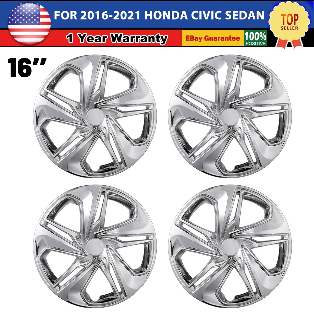 16 inch Wheel Covers Full Rim Snap On Hubcaps For 2016-2024 Honda Civic Sedan