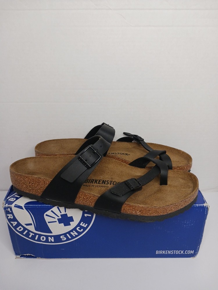 Birkenstock Mayari Men's Size 10 Black Leather EU 43 Sandals Regular Fit NEW!