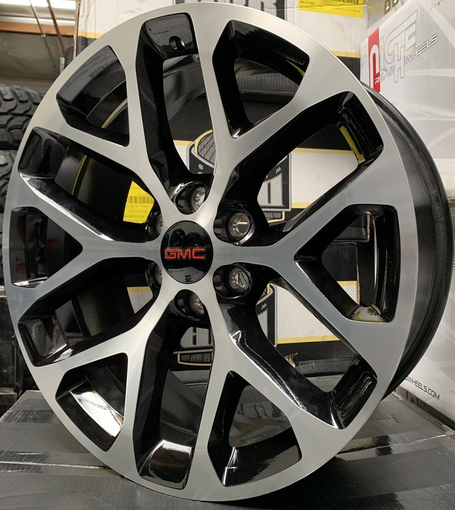 28” SNOWFLAKE BLACK MACHINE CK156 WHEELS Chevy Silverado Tahoe Yukon Sierra Ram