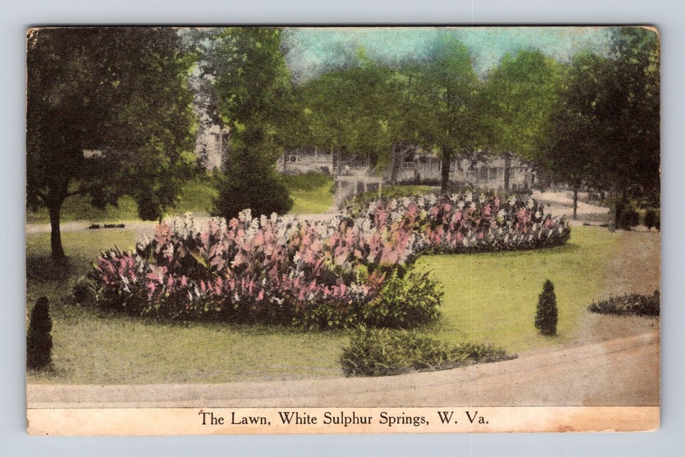 White Sulphur Springs WV-West Virginia, The Lawn, Antique, Vintage Postcard