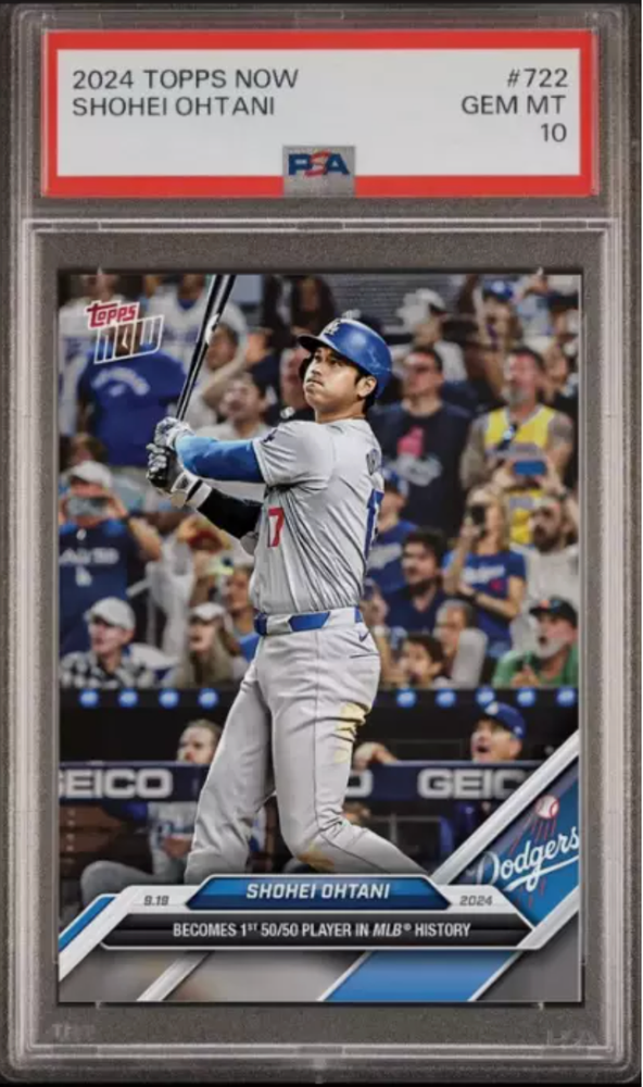 PRESALE PSA 10 Shohei Ohtani 2024 MLB TOPPS NOW # 722 (FIRST 50/50 PLAYER EVER)-image