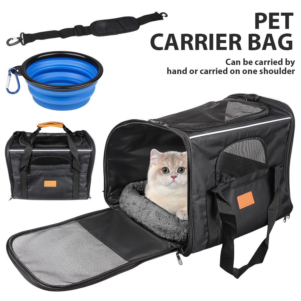 Pet Carrier Bag Travel Case Airline Approved Soft Sided Comfort Bag for Cat Dog