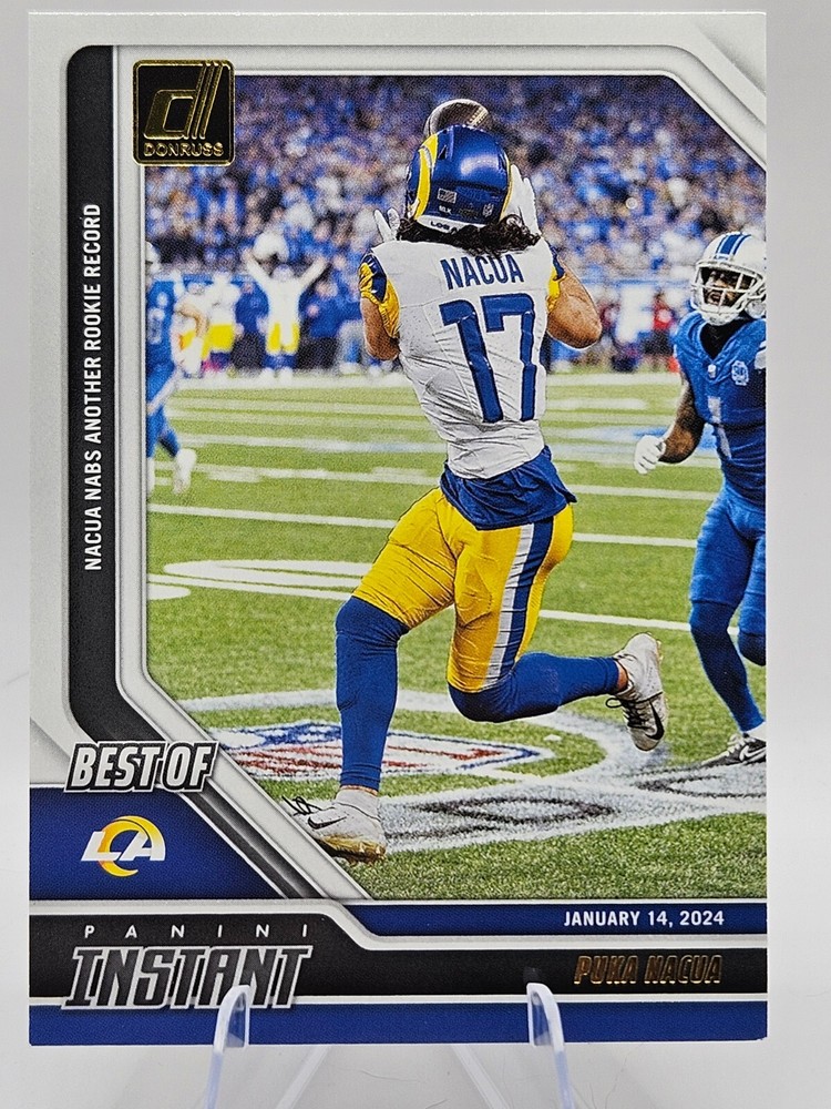 2024 Panini Donruss Puka Nacua Rookie Record Instant Insert Card #9 Rams