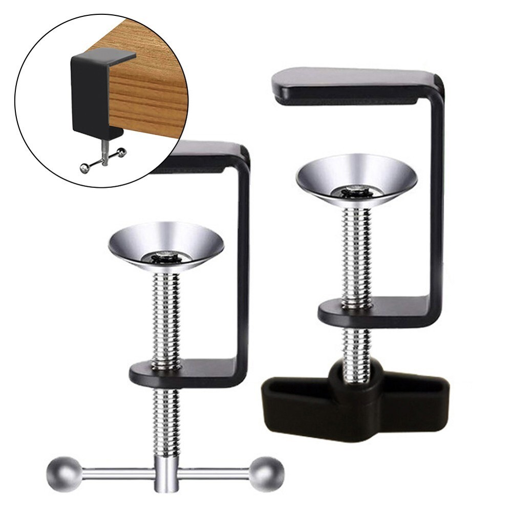 Clamp Table Mount Clamp Home Shop Stainless Steel 5cm Height Stable Metal Base