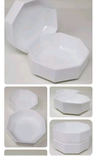 Arcopal France Dishes Novoctime White Milk Glass Octagon Bowls Set Of 2