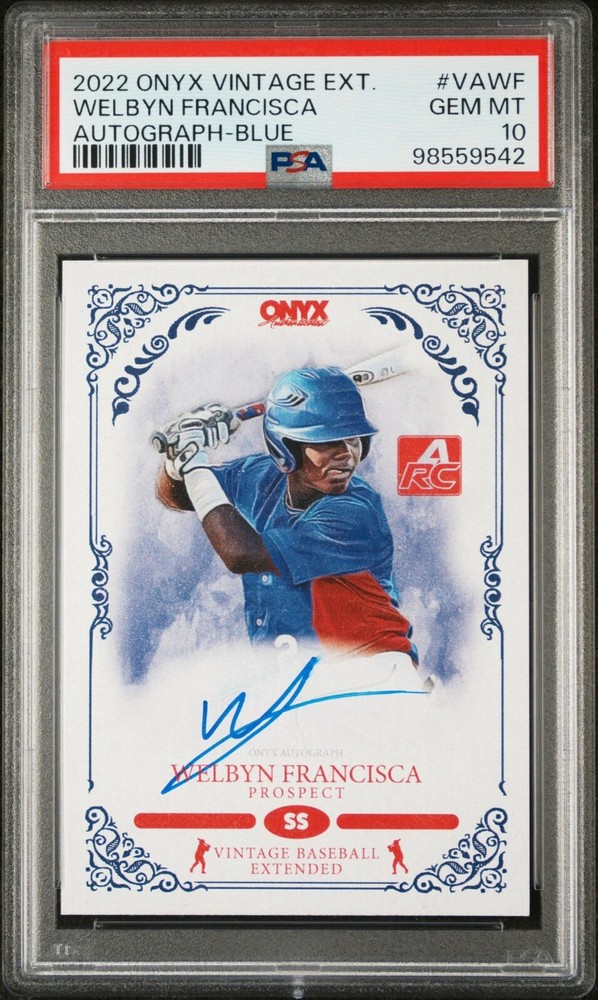 2022 Onyx Extended AUTO Blue Ink WELBYN FRANCISCA Guardians PSA 10 GEM MINT