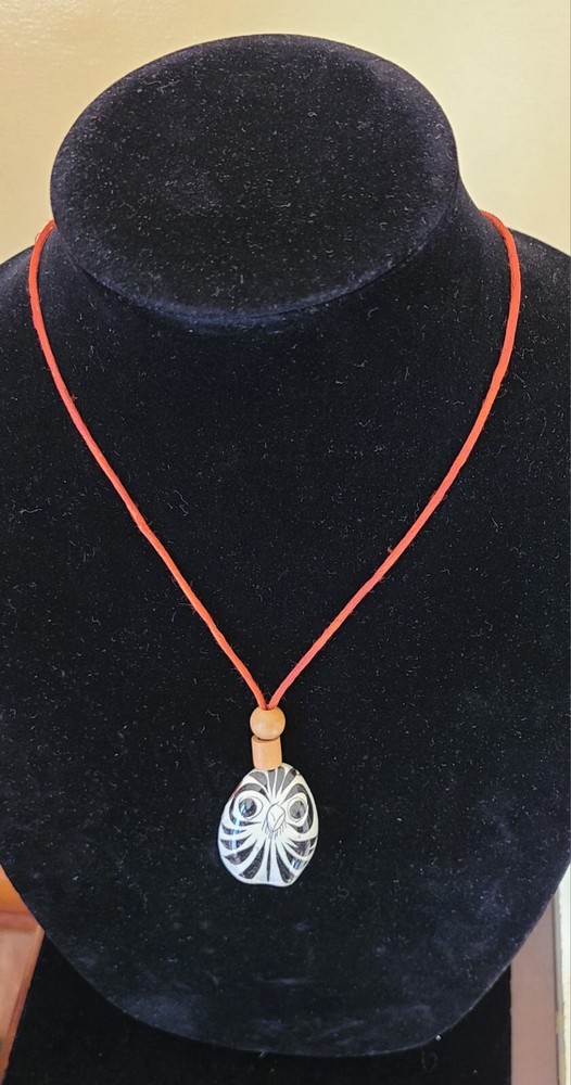 Tonala Mini Owl Necklace, Vintage, Pottery