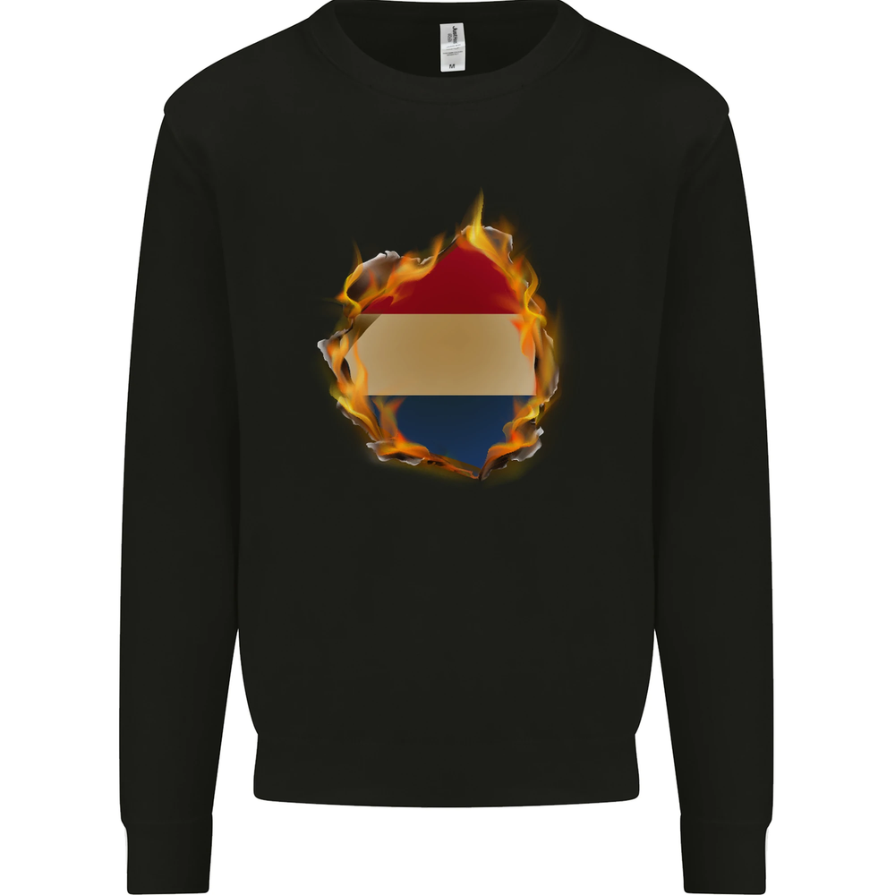 The Dutch Flag Fire Effect Holland Mens Sweatshirt Jumper