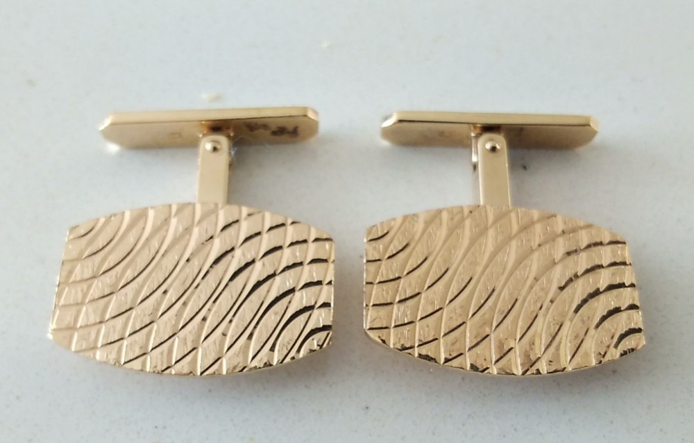 9ct Gold & Silver SWIVLINK Cufflinks HG&S 1969 Hallmark Excellent Condition