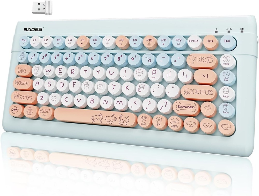 Sleek Light Blue Wireless Keyboard for Stylish Typing
