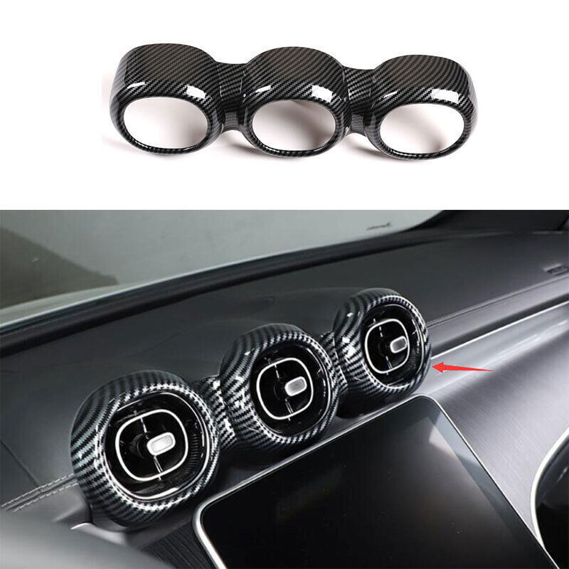 Carbon Fiber Center Console AC Air Outlet Vent Trim For Benz GLC X254 2023-2024