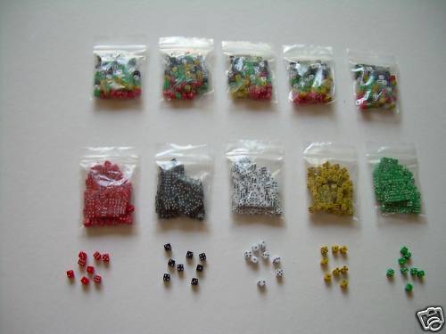 Packet of 100 Opaque 5mm mini dice