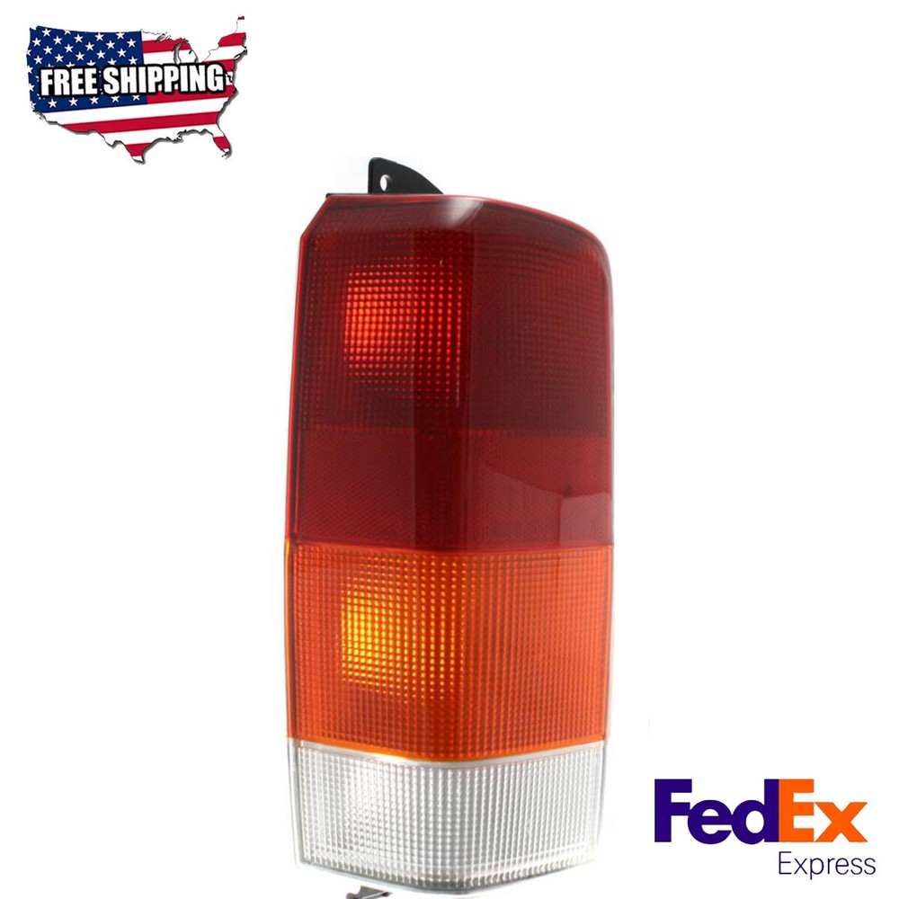 Tail Light Amber Clear & Red Lens Driver Side Halogen Fits 97-01 Jeep Cherokee