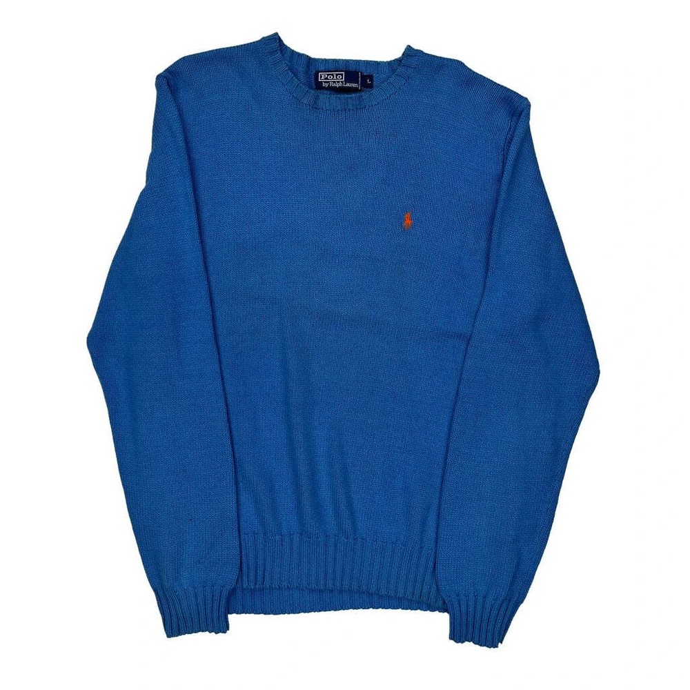 Polo By Ralph Lauren Sweater - Large Blue Cotton