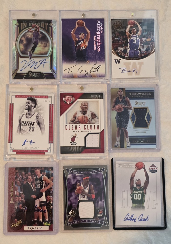 NBA Auto & Relic Lot (9 Cards) – Rookie Auto, Jersey Cards, #'d Autographs