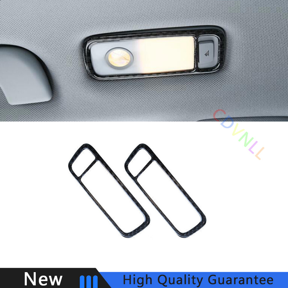 For Audi Q5 2009-2017 Real Carbon Fiber Rear Reading Light Lamp Frame Trim 2PCS