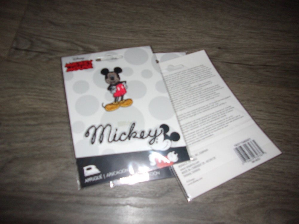 Disney MICKEY MOUSE Iron On Applique NEW in package