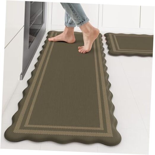 Farmhouse Anti Fatigue Kitchen Mats Set 17x47 + 17x29 for Comfort