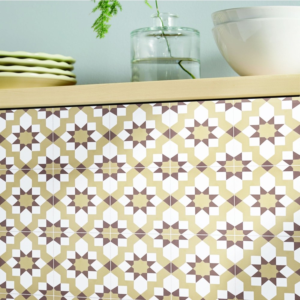 Affos Handmade 8x8 Cement Tile in Dark/Light Brown - Moroccan Style