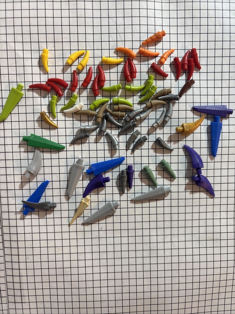 70+ Piece Lego Assorted Lot Barb Claw Horn Tooth Spikes