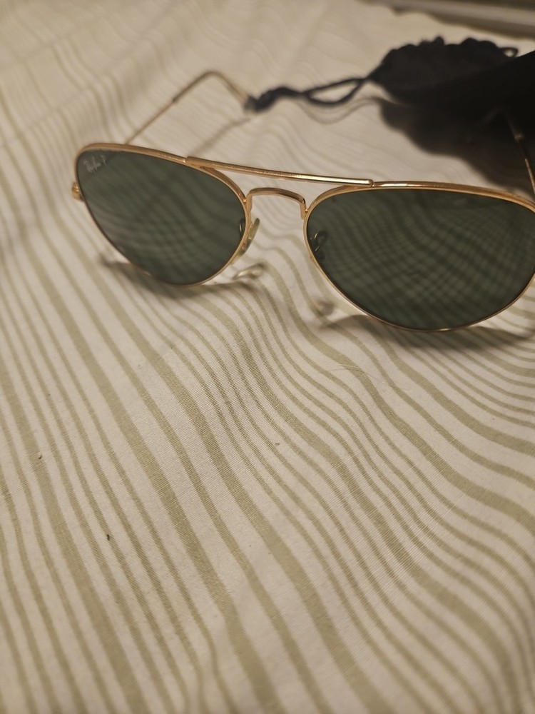 Aviator Ray-Ban Polarized Sunglasses  Gold Colored (Made In Italy)