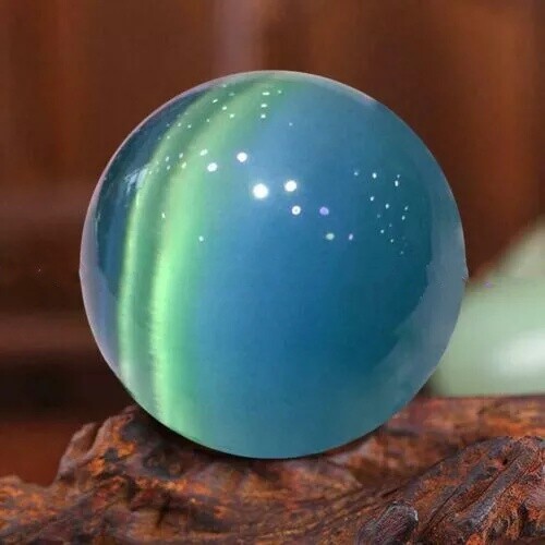40mm Blue Cat's Eye Opal Natural Quartz Crystal Healing Stone Ball Sphere Decor