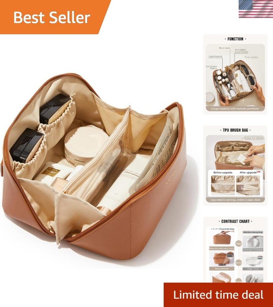 Large Waterproof Travel Makeup Bag with High Capacity for Women