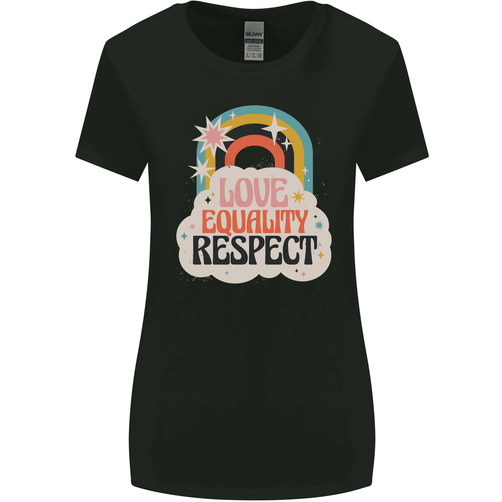 LGBT Love Equality Respect Gay Pride Day Womens Wider Cut T-Shirt-image
