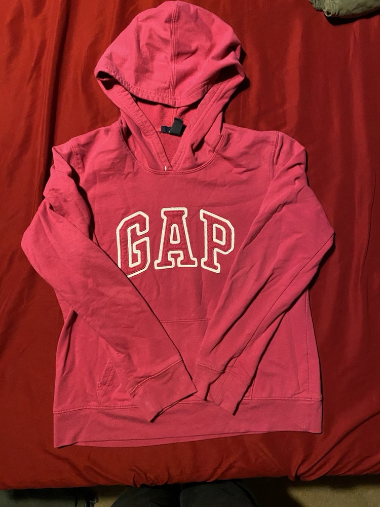 Gap Women's Medium Pink Logo Hoodie Lightweight Casual Sweatshirt