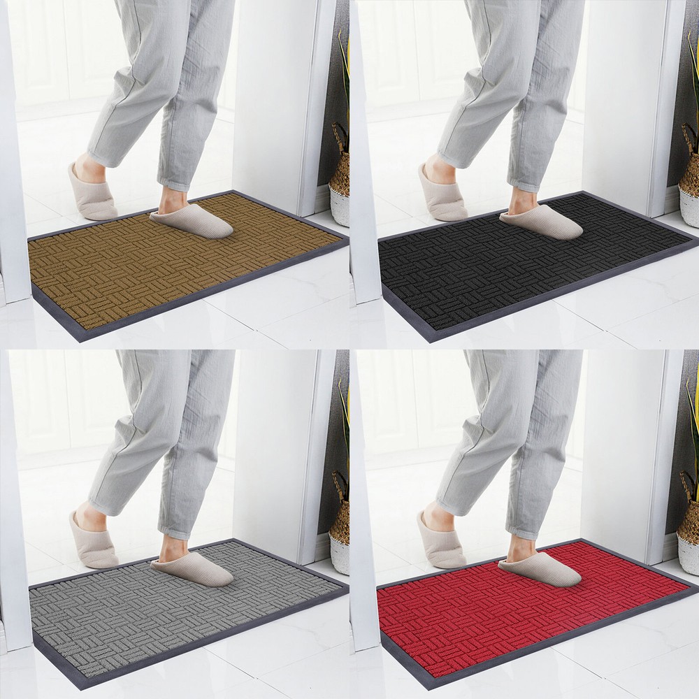 Door Floor Mat Heavy Duty Entryway Mats for Indoor Outdoor Rug + Rubber Backing