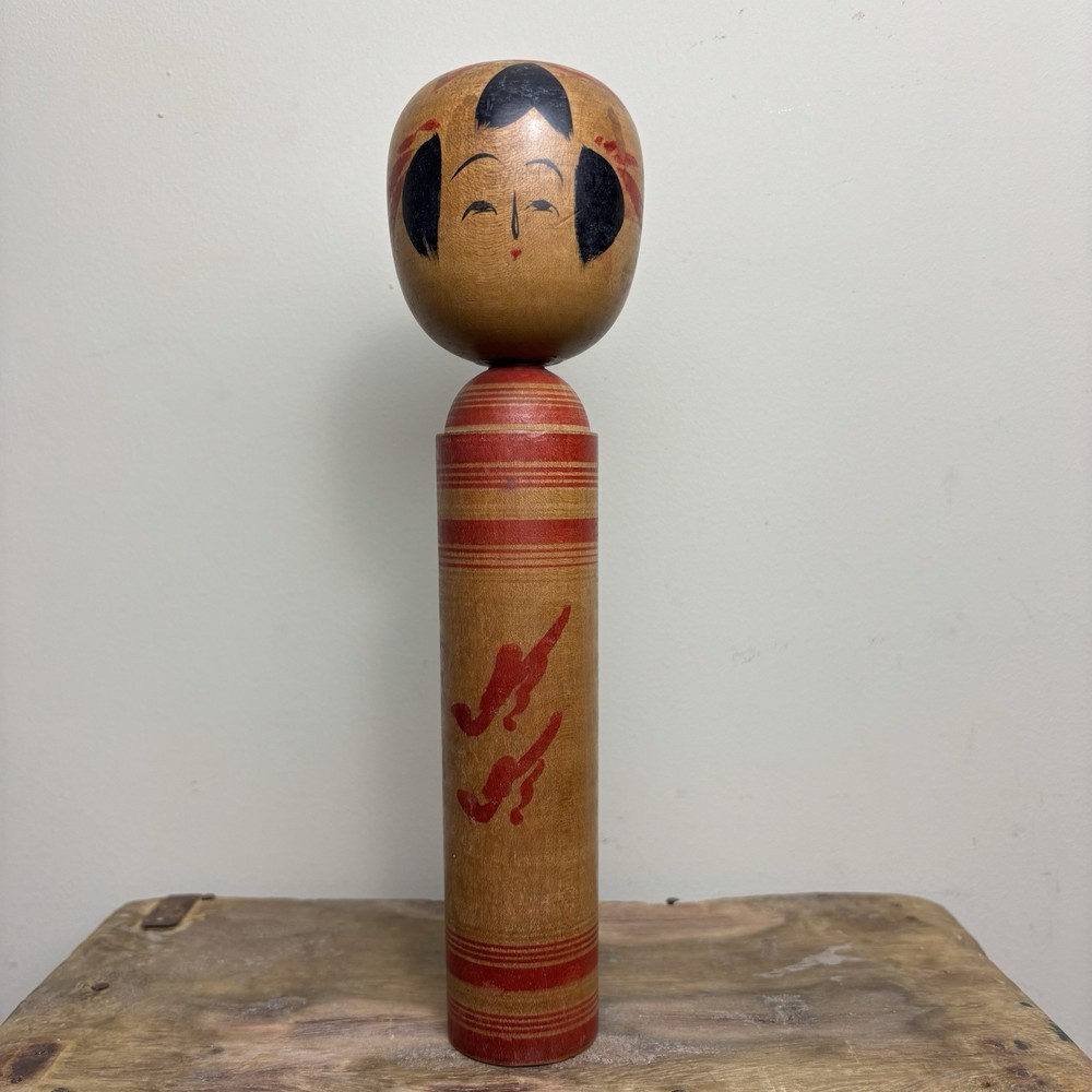25cm Japanese Kokeshi Doll - Vintage Collectible- Antique Wooden Folk Art - #A17
