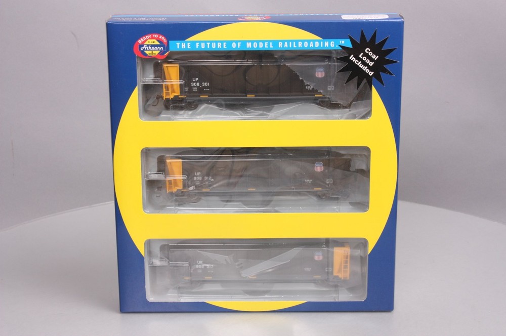 Athearn 97544 HO Union Pacific Bathtub Gondola w/Coal Load RTR #1 (3) NIB