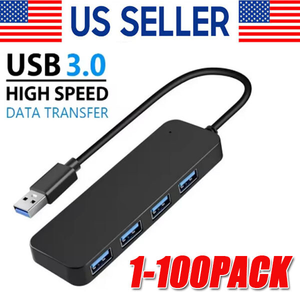 4-Port USB 3.0 Hub with 5Gbps High Speed for PC Laptop Desktop