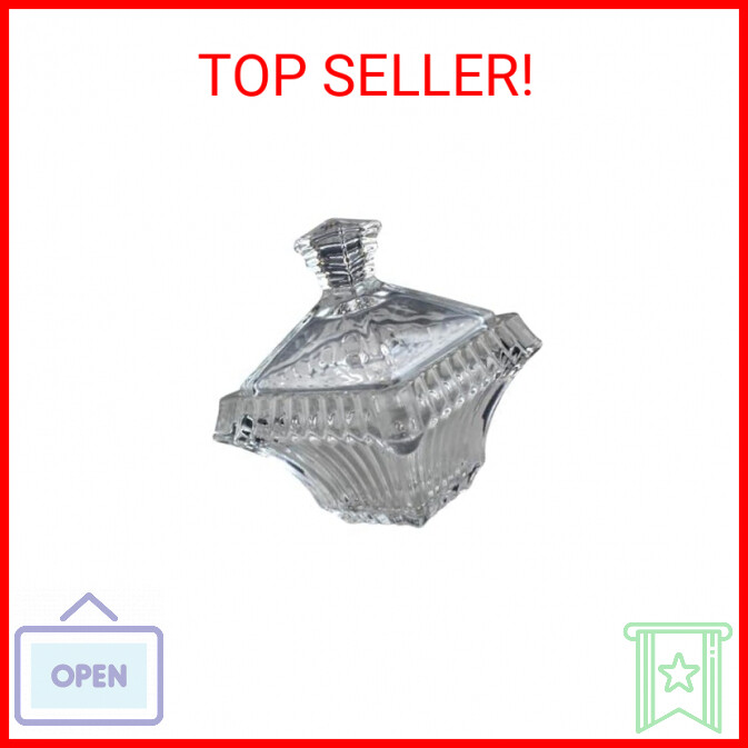 Dependable Industries Glass Candy Sugar Bowl with Lid for Canning and Storage