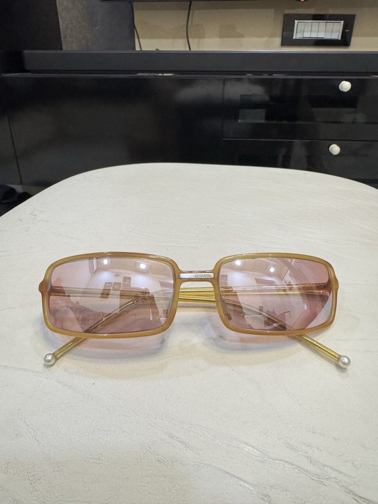 Vintage Chanel 5047 H Beige Pearl Sunglasses RARE