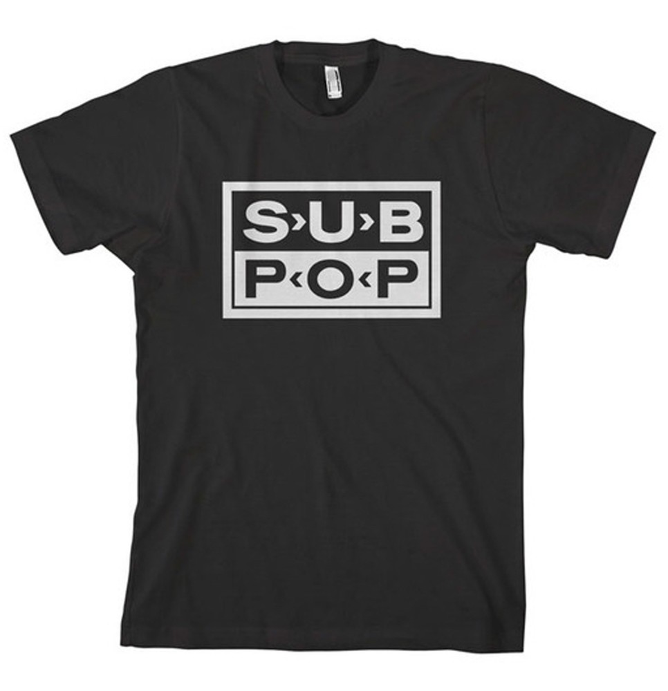 Sub Pop Logo T-shirt black BRAND NEW CLASSIC! Professionally made and printed