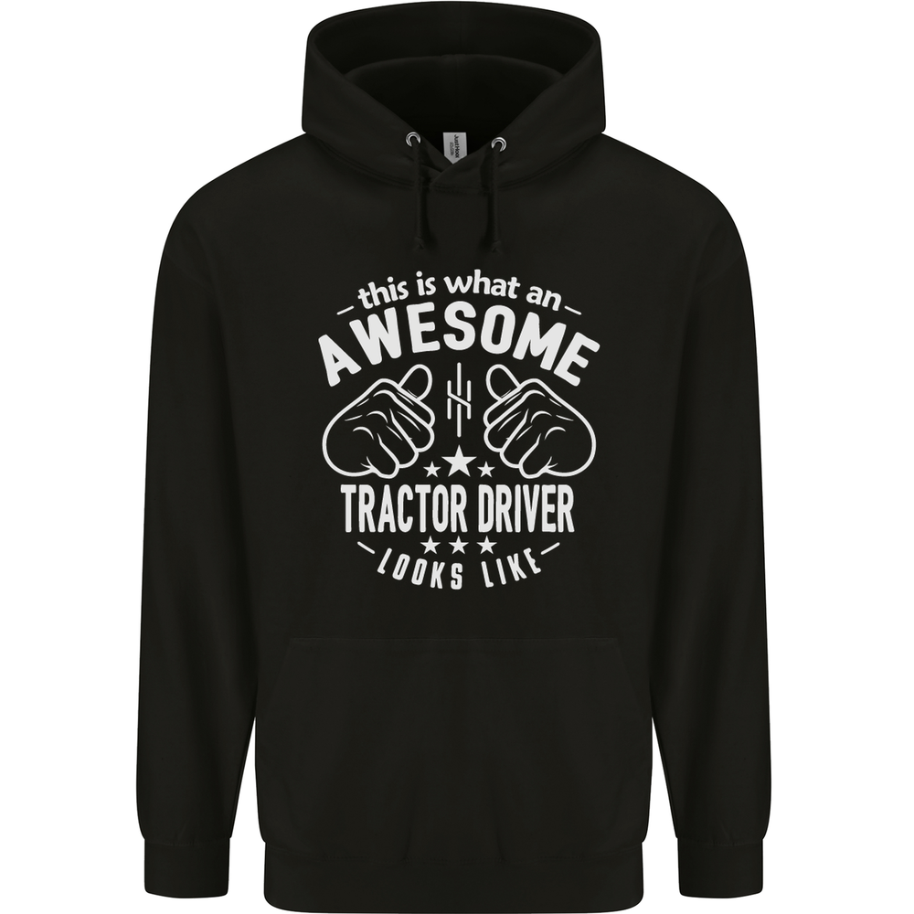 An Awesome Tractor Driver Looks Like Mens 80% Cotton Hoodie