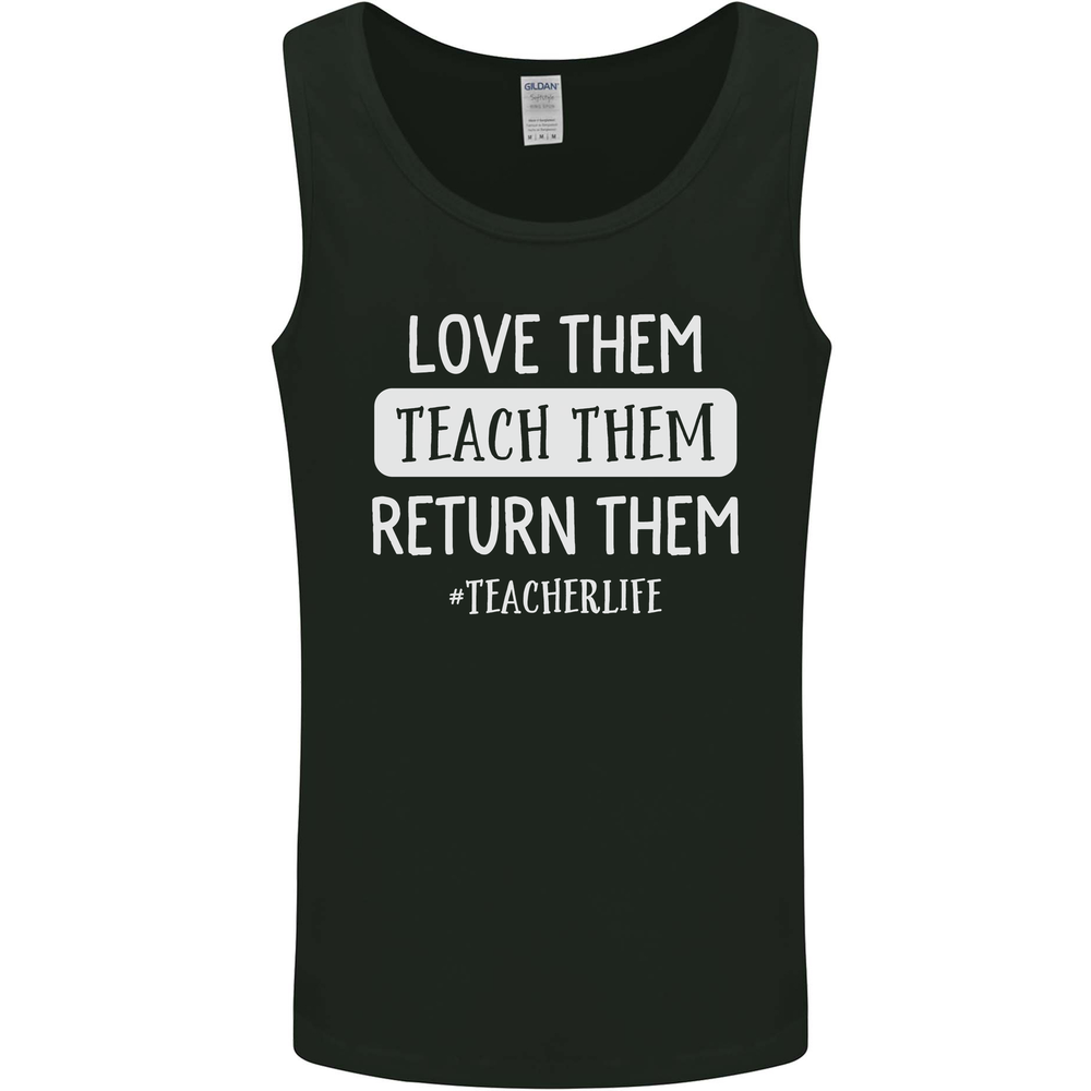 Teacher Love Them Return Funny Teaching Mens Vest Tank Top