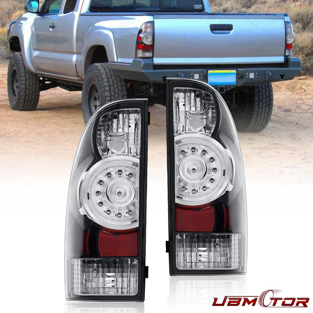 LH + RH Black Shell Brake Lamp LED Tail Light For 2005-2015 Toyota Tacoma Pickup