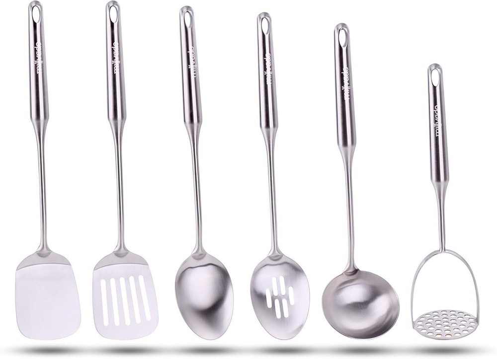 Stainless Steel Kitchen Utensil Set, Cooking Utensils, Set of 6 Kitchen Tools