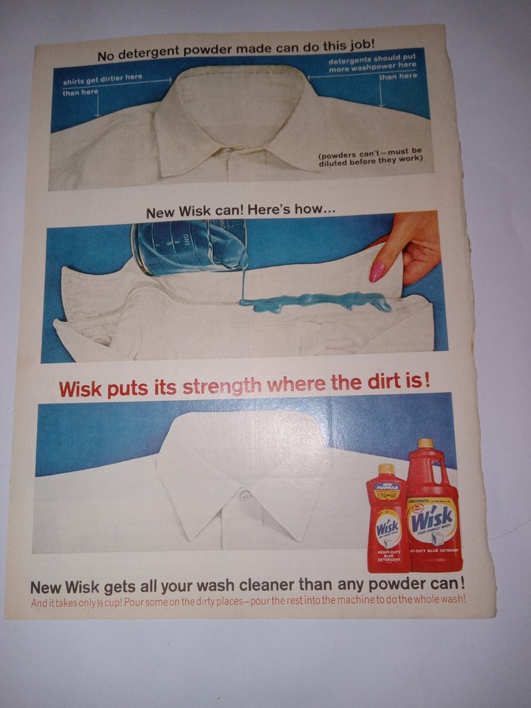 1965 Wisk Laundry Detergent & Kraft BBQ Sauce Vintage Print Ad with Coupon-image