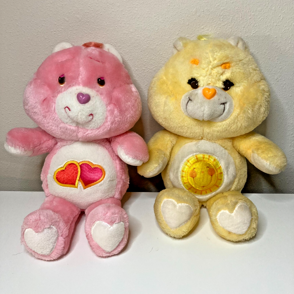 Care Bears Funshine & Love A Lot Bears by Kenner 1983  (Lot of Two)
