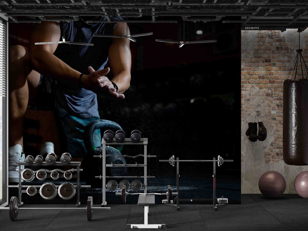 3D Gym Man Fitness Close-up Wall Murals Wallpaper Murals Wall Sticker