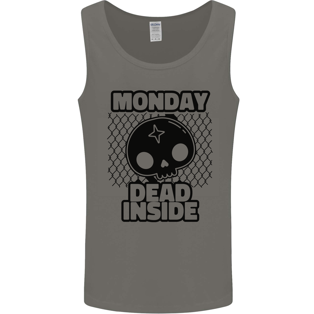 Monday Dead Inside Skull Work Mens Vest Tank Top