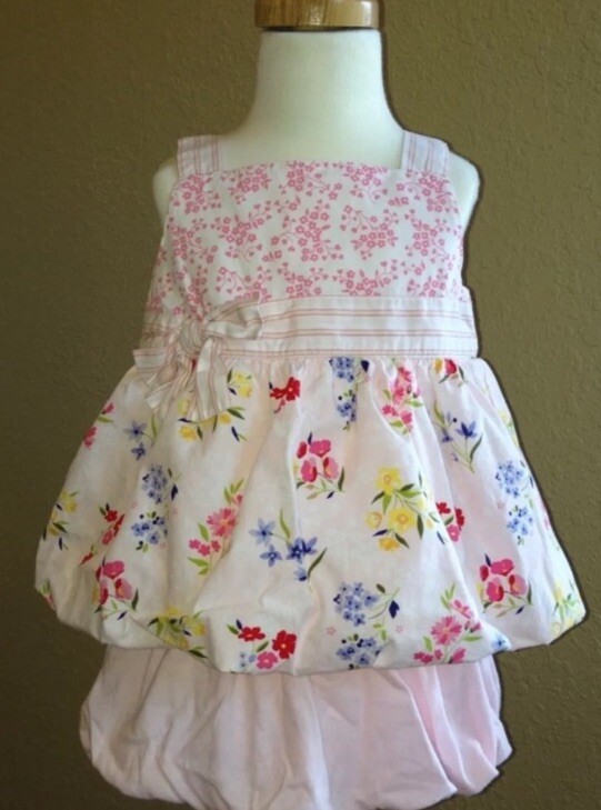 Gymboree LOVE IS IN THE AIR Pink Floral Stripe Bubble Tank Top Shirt & Skirt 4T