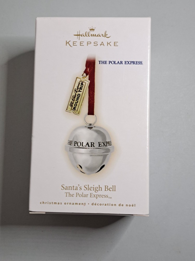 2009 Hallmark Polar Express Santa Sleigh Bell Ornament New in Box
