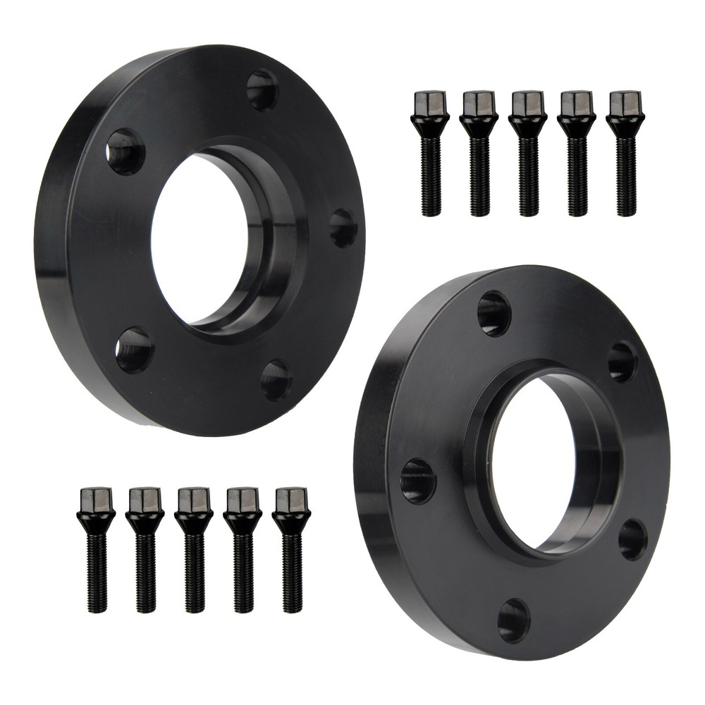 2pcs Wheel Spacers 20mm-5X120-M12*1.5-72.56 for BMW+10pc BOLTS black