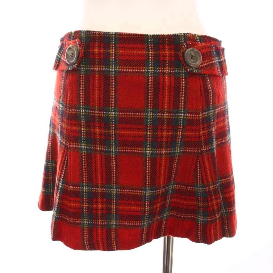 BURBERRY BLUE LABEL Mini Skirt Wool Check Red Size 38 Ladies FLF23-659-16